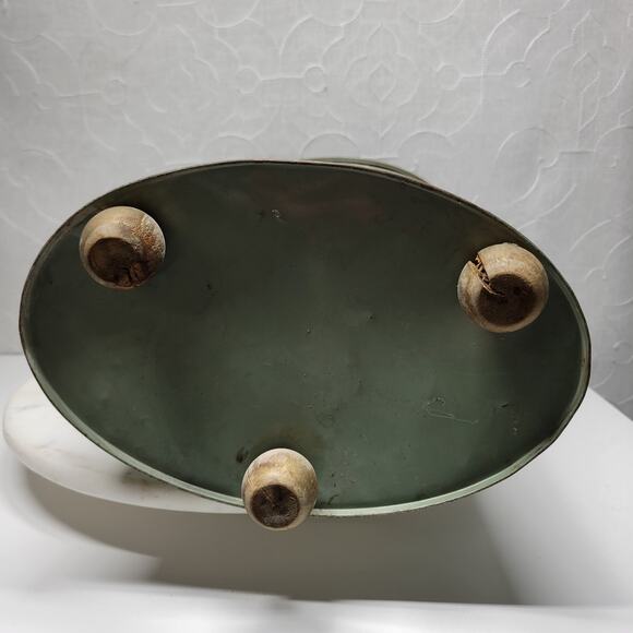 Vintage Plymouth Tole Hand Painted Umbrella Stand Metal Toleware Ball Footed - Picture 14 of 16